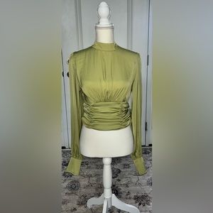 Freepeople Silk Blouse Crop Top